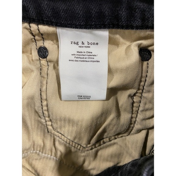 Rag and Bone Jeans Mens 31x32 Black Standard Issue Fit 2 Slim Zip Fly Casual - Picture 8 of 10